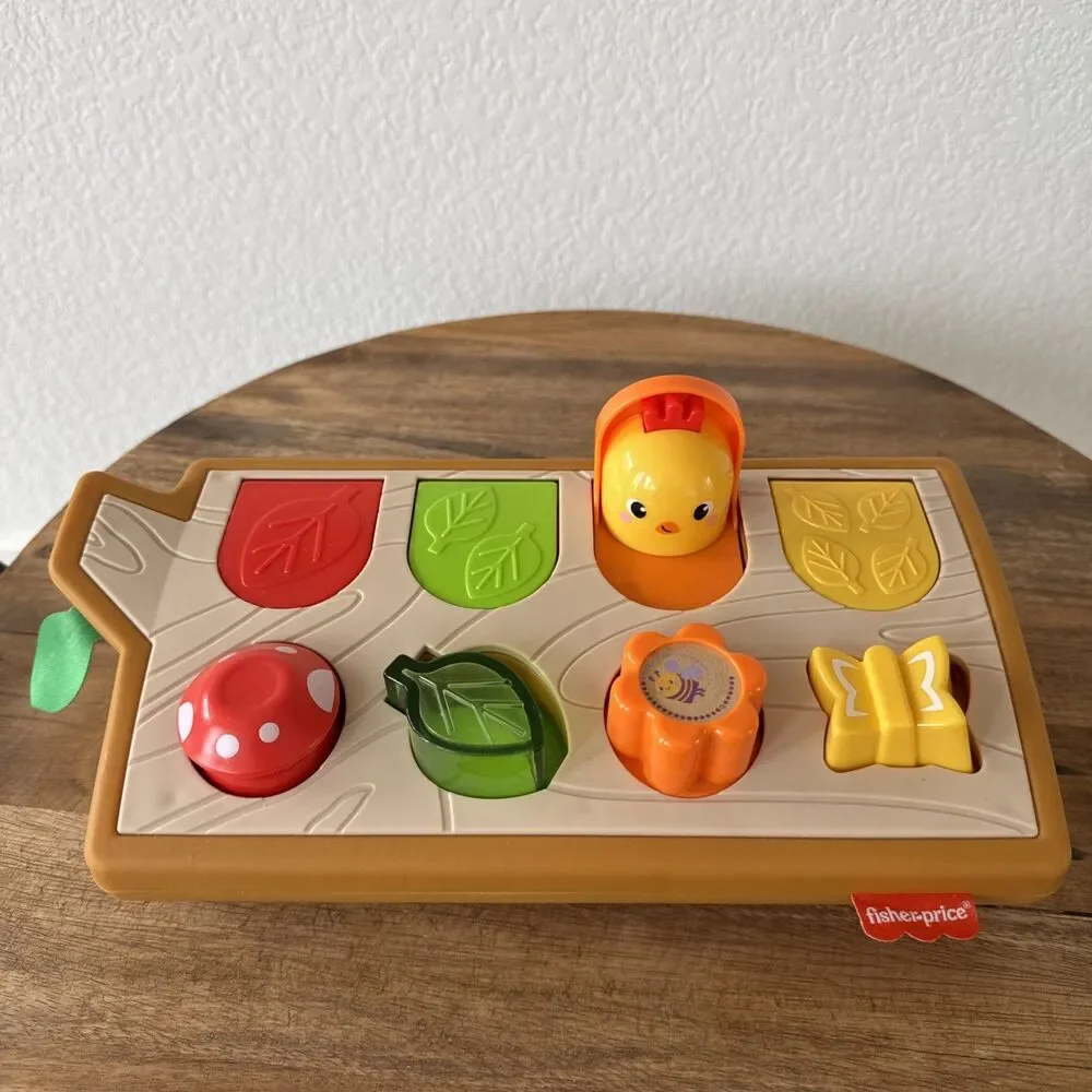 Fisher-Price Hide & Peek Pop-Up Animal Toy Sensory Activity EUC Ages 9+ Months